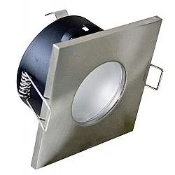 Faretto Incasso Bath Quadrato Alluminio Nickel Satinato 1 Luce Gu10