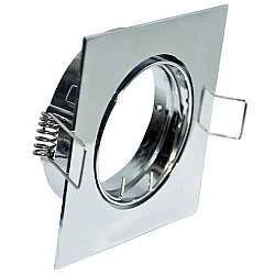 Faretto Incasso Fun Orientabile Quadrato Alluminio Cromo 1 Luce Gu10 8,4X8,4Cm
