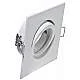 Faretto Incasso Oil Orientabile Quadrato Alluminio Bianco 1 Luce Gu10 9X9Cm