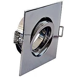 Faretto Incasso Oil Orientabile Quadrato Alluminio Cromo 1 Luce Gu10 9X9Cm