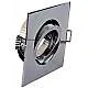 Faretto Incasso Oil Orientabile Quadrato Alluminio Cromo 1 Luce Gu10 9X9Cm