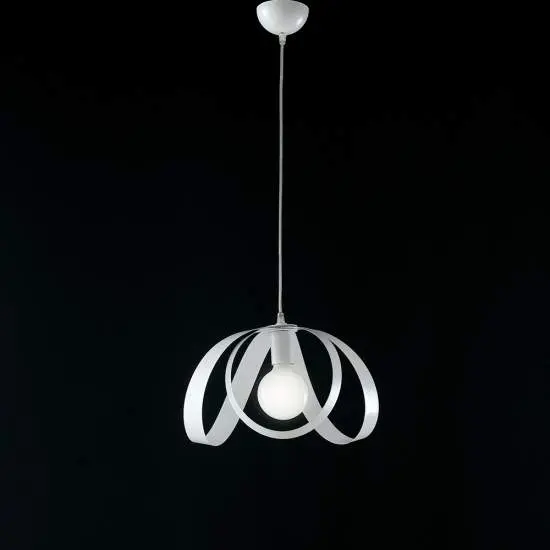 Sospensione Moderna 1 Luce Ferro Laccato Bianco Serie Piovra | Be Light