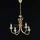 Lampadario Classico 4 Luci Ferro Battuto Avorio e Oro Serie Bandolo