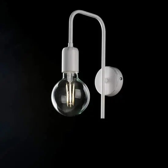 Applique Industrial 1 Luce Ferro Bianco e Argento Serie Loft | Be Light