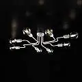 Plafoniera Industrial 8 Luci Ferro Bianco e Argento Serie Loft | Be Light