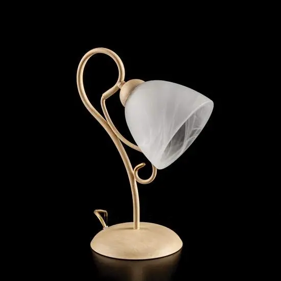 Lumetto Classico 1 Luce Ferro Avorio Decapé e Vetro Bianco Serie Antico | Be Light