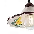 Sospensione 1 Luce Ferro Nero e Ruggine e Ceramica d.30 cm Bianco Serie Amalfi | Be Light