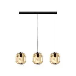 Lampadario Contemporaneo Bordesley 3 Luci Acciaio Nero