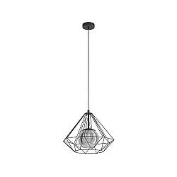 Lampadario Industrial Vernham 1 Luce Acciaio Nero