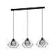Lampadario Industrial Vernham 3 Luci Acciaio Nero