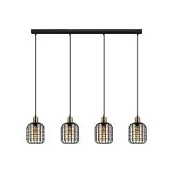 Lampadario Moderno Chisle 4 Luci Acciaio Nero