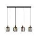 Lampadario Moderno Chisle 4 Luci Acciaio Nero