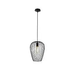 Lampadario Industrial Newtown 1 Luce Acciaio Nero