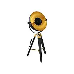 Lampada Da Scrivania Contemporanea Covaleda 1 Legno Nero E Oro