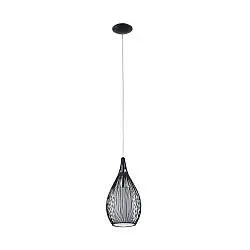 Lampadario Contemporaneo Razoni 1 Luce Acciaio Nero