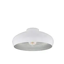 Plafoniera Contemporanea Mogano 1 Luce Acciaio Bianco E Argento