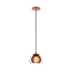 Lampadario Contemporaneo Rocamar 1 Luce Acciaio Rame
