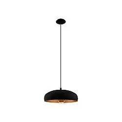 Lampadario Contemporaneo Mogano 1 Luce Acciaio Nero E Rame