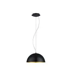 Lampadario Contemporaneo Gaetano 1 Piccolo 1 Luce Acciaio Nero E Oro