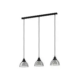 Lampadario Moderno Beleser 3 Luci Acciaio Nero