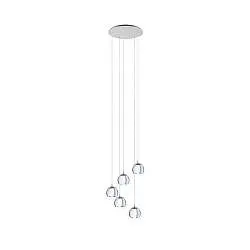 Lampadario Contemporaneo Rocamar 1 5 Luci Acciaio Cromo