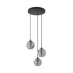 Lampadario Moderno Ariscani 3 Luci Pendenti Acciaio Nero