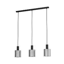 Lampadario Moderno Gorosiba 3 Luci Acciaio Nero