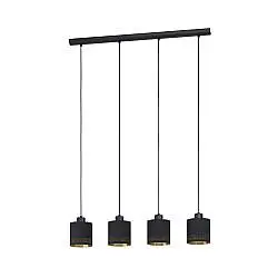 Lampadario Moderno Esteperra 4 Luci Acciaio Nero