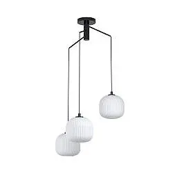 Lampadario Contemporaneo Mantunalle 3 Luci Pendenti Acciaio Nero