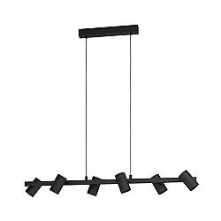 Lampadario Industrial Gatuela 1 6 Luci Acciaio Nero
