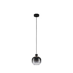Lampadario Contemporaneo Oilella 1 Luce Acciaio Nero E Ottonediffusore Nero
