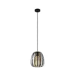 Lampadario Contemporaneo Encinitos Piccolo 1 Luce Acciaio Nero E Oro