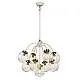 Lampadario Contemporaneo Cosmos Acciaio Crema Vetro Ottone 9 Luci E14
