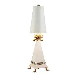Lampada Da Scrivania Contemporanea Leda Acciaio Patinato Crema 1 Luce E27