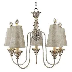 Lampadario Contemporaneo Remi Acciaio Oro 5 Luci E27