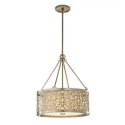 Lampadario Contemporaneo Arabesque Acciaio Foglia Argento Vetro 4 Luci E27
