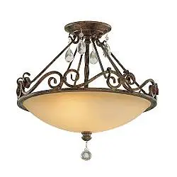 Lampada a Soffitto Industrial Nordico New Harbor Acciaio Bronzo Western 4 Luci E27