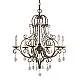 Lampadario Contemporaneo Chateau Acciaio Bronzo Moka Cristallo 6 Luci E14