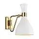 Applique Contemporanea Joan Acciaio Bianco Opaco Ottone Brunito 1 Luce E27