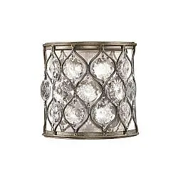 Applique Contemporanea Lucia Acciaio Argento Brunito Cristallo 1 Luce E14