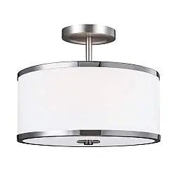 Lampada a Soffitto 2 Luci Rama In Acciaio Nero A Bracci E Sfere In Vetro Opalino