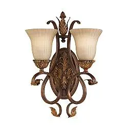 Applique Contemporanea Sonoma Valley Acciaio Marrone Antico Vetro 2 Luci E27