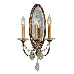 Applique Classica Valentina Acciaio Bronzo Ossidato Vetro 3 Luci E14
