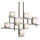 Lampadario Industrial Nordico City Lights Acciaio Peltro 7 Luci G9 3 Led