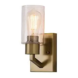 Applique Contemporanea Deryn Acciaio Ottone Naturale 1 Luce E27