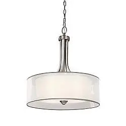 Lampadario Contemporaneo Lacey Acciaio Peltro Antico Tessuto 4 Luci E27