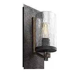 Applique Industrial Angelo Acciaio Metallo Grigio Vetro Grigio 1 Luce E27
