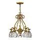 Lampadario Contemporaneo Plantation Ottone Bronzo Brunito Vetro 5 Luci E27