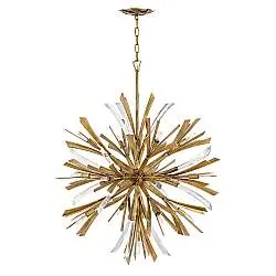 Lampadario Industrial Nordico Vida Acciaio Oro Brunito Grande 13 Luci E14