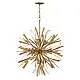 Lampadario Industrial Nordico Vida Acciaio Oro Brunito Grande 13 Luci E14